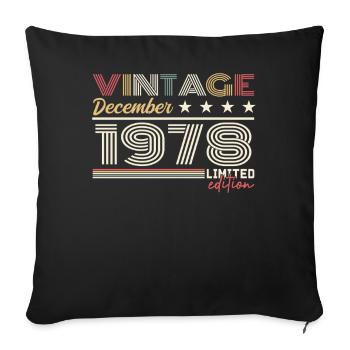 Cadeau Décembre 1978 - Housse de coussin décorative 45 x 45 cm - noir - Devant