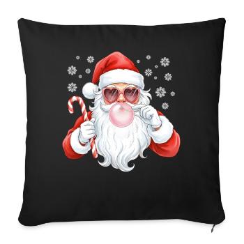 Père Noël Bubble Gum Rose - Housse de coussin décorative 45 x 45 cm - noir - Devant