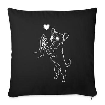 Chihuahua Lover Dog Owner - Sofa pillowcase 17,3'' x 17,3'' (45 x 45 cm) - black - Front