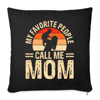 Mom Mother's Day Gift Christmas Gifts - Sofa pillowcase 17,3'' x 17,3'' (45 x 45 cm) - black - Front