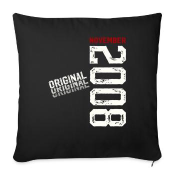 18th Birthday Original November Vintage 2008 - Sofa pillowcase 17,3'' x 17,3'' (45 x 45 cm) - black - Front