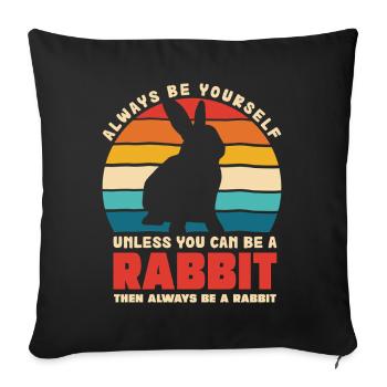 Retro Bunnies Dicter d’être soi-même - Housse de coussin décorative 45 x 45 cm - noir - Devant