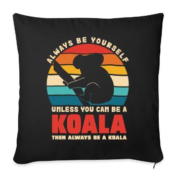 Koala Motto Retro Sunset - Sofa pillowcase 17,3'' x 17,3'' (45 x 45 cm) - black - Front