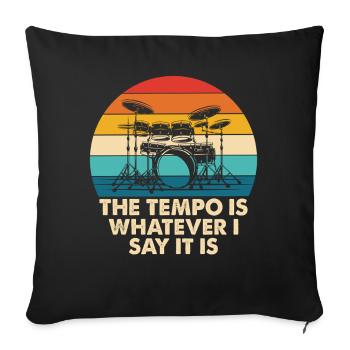 Retro Drum Tempo Rainbow - Sofa pillowcase 17,3'' x 17,3'' (45 x 45 cm) - black - Front