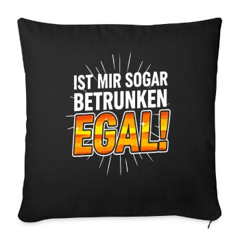 Je m’en fiche quand je suis bourré ! Drôle de dicton sur la bière - Housse de coussin décorative 45 x 45 cm - noir - Devant