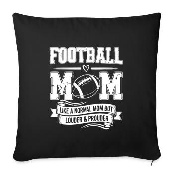 Mère Maman de football américain - Housse de coussin décorative 45 x 45 cm - noir - Devant