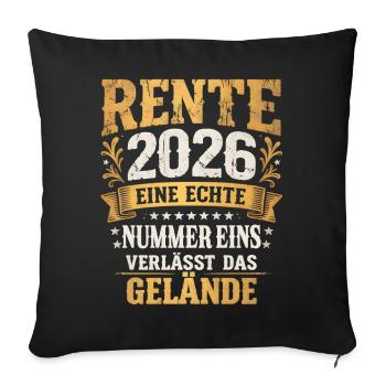 Pension 2026 Numéro 1 quitte le site Vintage - Housse de coussin décorative 45 x 45 cm - noir - Devant