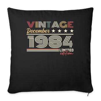 December 1984 Gift - Sofa pillowcase 17,3'' x 17,3'' (45 x 45 cm) - black - Front