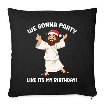 Merry Christmas with Jesus Christ Santa - Sofa pillowcase 17,3'' x 17,3'' (45 x 45 cm) - black - Front