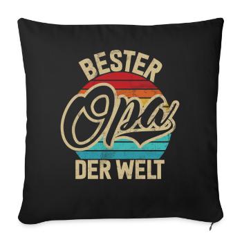Meilleur grand-père du monde Rétro Grands-parents Grand-père - Housse de coussin décorative 45 x 45 cm - noir - Devant