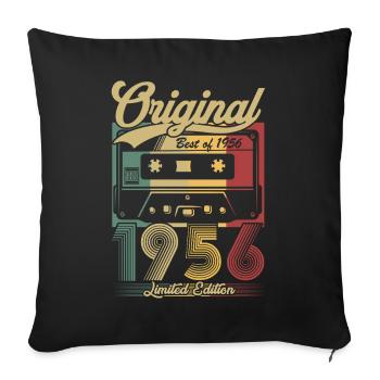 Original 1956 Vintage Vintage Anniversaire Rétro - Housse de coussin décorative 45 x 45 cm - noir - Devant