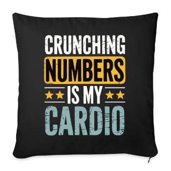 Crunching Numbers - Cardio Financial Humor - Sofa pillowcase 17,3'' x 17,3'' (45 x 45 cm) - black - Front