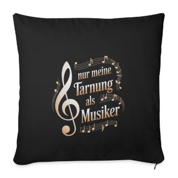 Personalization profession - my camouflage as a musician - Sofa pillowcase 17,3'' x 17,3'' (45 x 45 cm) - black - Front