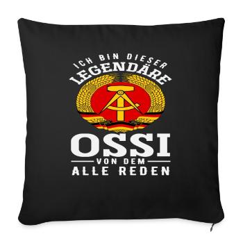 L’Ossi légendaire dont tout le monde parle Dire que la RDA est fière - Housse de coussin décorative 45 x 45 cm - noir - Devant