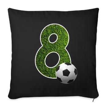 NO. 8 NUMBER 8 FOOTBALL 8TH BIRTHDAY - Sofa pillowcase 17,3'' x 17,3'' (45 x 45 cm) - black - Front