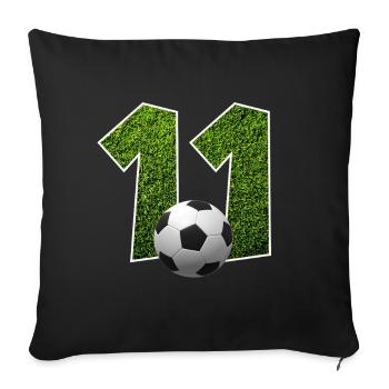 NON. 11 NUMÉRO 11 FOOTBALL 11E ANNIVERSAIRE - Housse de coussin décorative 45 x 45 cm - noir - Devant