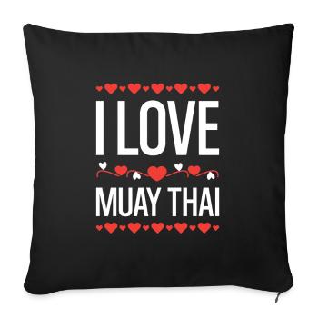 J’adore le Muay Thai - Housse de coussin décorative 45 x 45 cm - noir - Devant