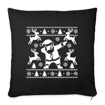 Dabbing Christmas Man XMas - Sofa pillowcase 17,3'' x 17,3'' (45 x 45 cm) - black - Front