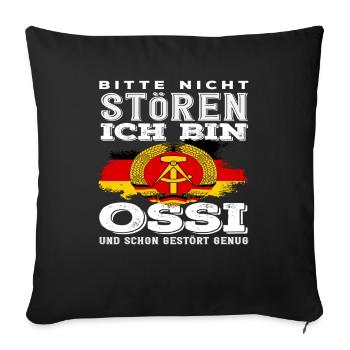 Ne vous embêtez pas à dire que la RDA est fière - Housse de coussin décorative 45 x 45 cm - noir - Devant