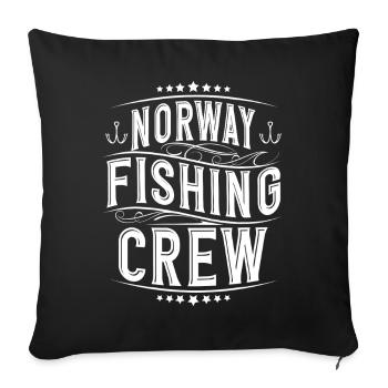Norvège Pêche - Housse de coussin décorative 45 x 45 cm - noir - Devant