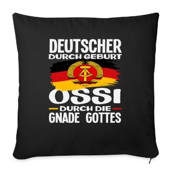 Grâce de Dieu Ossi disant l’orgueil de la RDA - Housse de coussin décorative 45 x 45 cm - noir - Devant