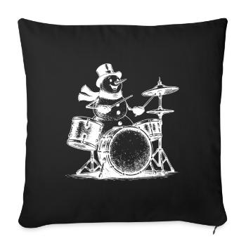 Music Christmas Drumming XMas - Sofa pillowcase 17,3'' x 17,3'' (45 x 45 cm) - black - Front