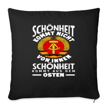 La beauté vient de la RDA d’Ossi Spruch - Housse de coussin décorative 45 x 45 cm - noir - Devant
