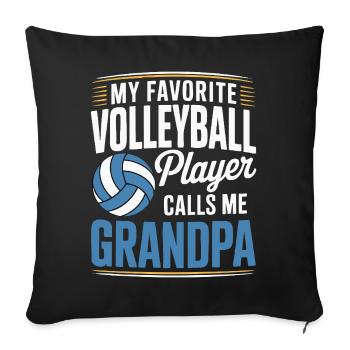 Volleyball Grandpa - Favorite Player Design - Sofa pillowcase 17,3'' x 17,3'' (45 x 45 cm) - black - Front