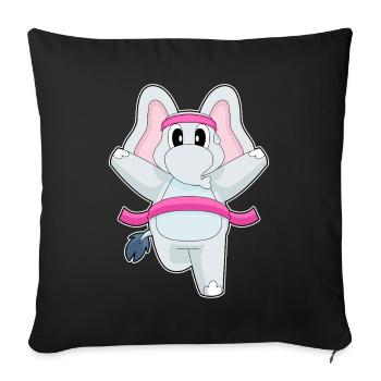 Elephant Jogger Jogging Sport - Sofa pillowcase 17,3'' x 17,3'' (45 x 45 cm) - black - Front