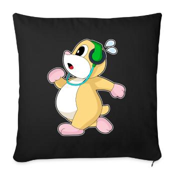 Hamster Jogger Jogging Sports - Sofa pillowcase 17,3'' x 17,3'' (45 x 45 cm) - black - Front