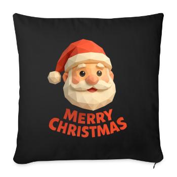Polygon Père Noël – Joyeux Noël moderne - Housse de coussin décorative 45 x 45 cm - noir - Devant