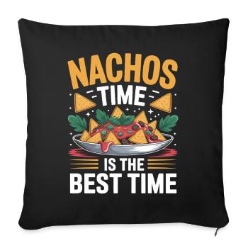 Nachos Mexikanisch Essen Tortilla Taco - Sofakissenbezug 45 x 45 cm - Schwarz - Vorne