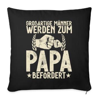 De grands hommes sont promus au rang de papa - Housse de coussin décorative 45 x 45 cm - noir - Devant