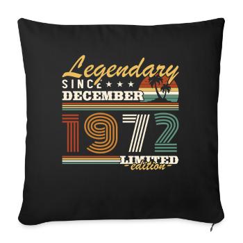 Dezember 1972 Vintage Geburtstagsgeschenk - Sofakissenbezug 45 x 45 cm - Schwarz - Vorne