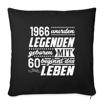 Légendes 1966 Anniversaire Grunge Musique Vie - Housse de coussin décorative 45 x 45 cm - noir - Devant