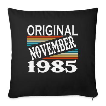 November 1985 Vintage Retro Birthday - Sofa pillowcase 17,3'' x 17,3'' (45 x 45 cm) - black - Front