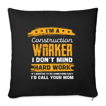 Ouvrier de la construction Dire Chemise - Housse de coussin décorative 45 x 45 cm - noir - Devant