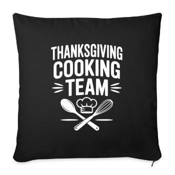 Thanksgiving Cooking Team - Sofa pillowcase 17,3'' x 17,3'' (45 x 45 cm) - black - Front