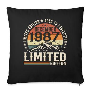 Décembre 1987 - Housse de coussin décorative 45 x 45 cm - noir - Devant