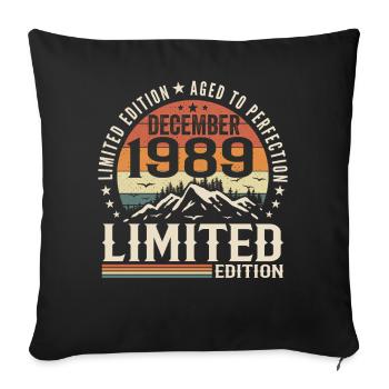 Décembre 1989 - Housse de coussin décorative 45 x 45 cm - noir - Devant