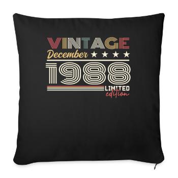 Cadeau Décembre 1988 - Housse de coussin décorative 45 x 45 cm - noir - Devant