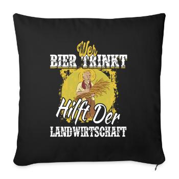 Quand la bière aide l’agriculture / Dire - Housse de coussin décorative 45 x 45 cm - noir - Devant