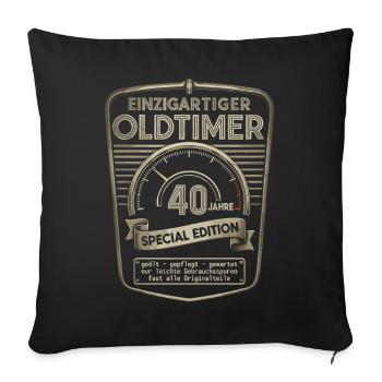40th Birthday 40s 40th 40th Anniversary Vintage Car - Sofa pillowcase 17,3'' x 17,3'' (45 x 45 cm) - black - Front