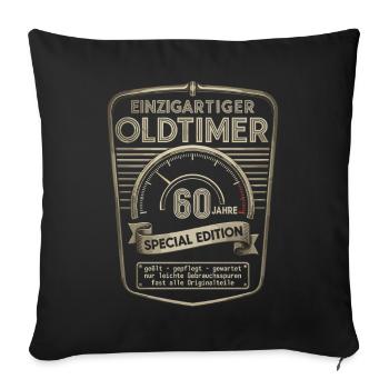60. Geburtstag 60er 60ter 60 Jahre Oldtimer - Sofakissenbezug 45 x 45 cm - Schwarz - Vorne