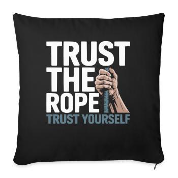 Escalade Escalade en montagne Mousqueton Bloc - Housse de coussin décorative 45 x 45 cm - noir - Devant
