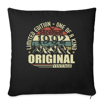 December 1992 December Anniversary December 1992 - Sofa pillowcase 17,3'' x 17,3'' (45 x 45 cm) - black - Front
