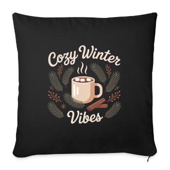 Warmes Wintermotiv - Sofakissenbezug 45 x 45 cm - Schwarz - Vorne