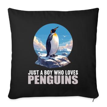 Pingouins Pingouin - Housse de coussin décorative 45 x 45 cm - noir - Devant