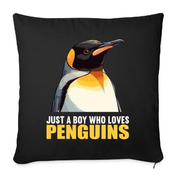 Pingouins Pingouin - Housse de coussin décorative 45 x 45 cm - noir - Devant
