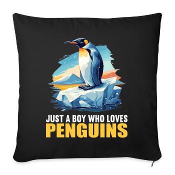 Pingouins Pingouin - Housse de coussin décorative 45 x 45 cm - noir - Devant